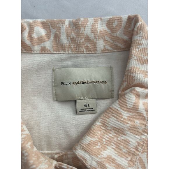 Pilcro Light Pink Leopard Print Jean Jacket - Picture 6 of 10